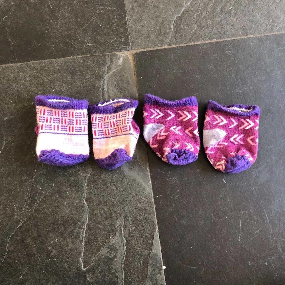 Smartwool -- 2 pairs, baby infant purple unisex wool socks